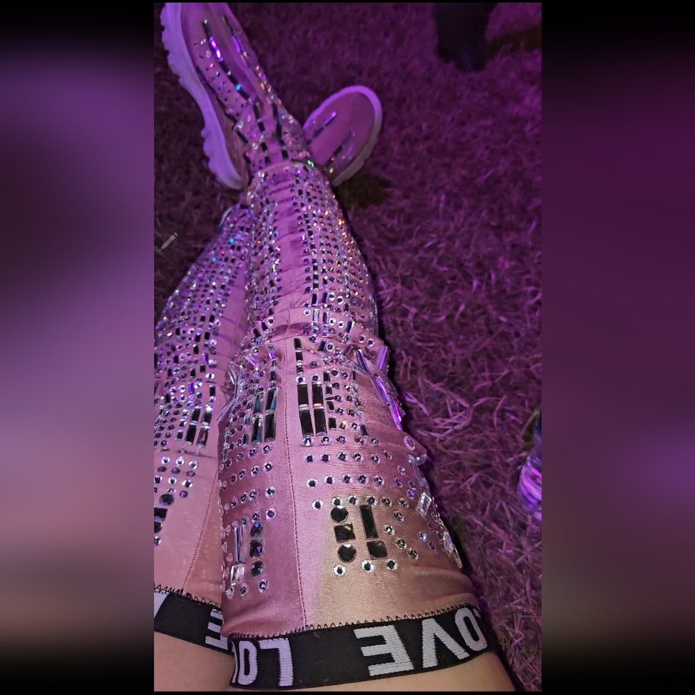 Thigh high bling sneakers by katyaroulette